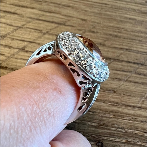 Premier Designs Cushion Cut Champagne Colored Ring - Picture 4 of 11